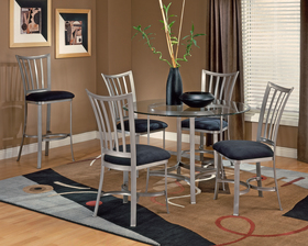 Contemporary Mission Black Micro-Suede Dining Room Set