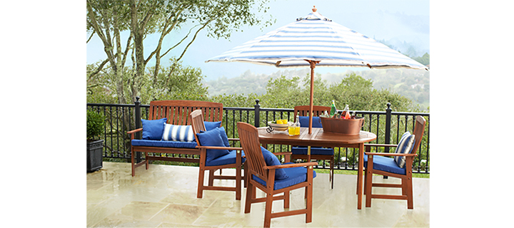 Delahey Six-Piece Outdoor Wood Dining Set