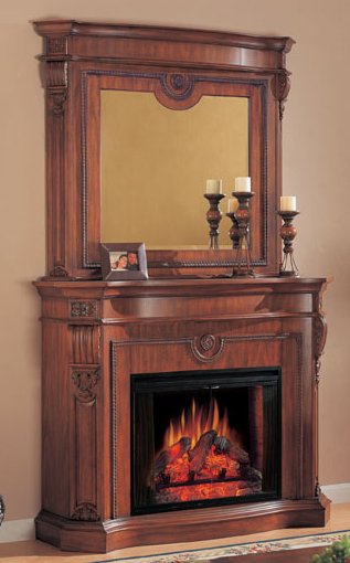 Electric Fireplace and Mirror Set
