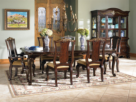 Elegant Dark Wood Traditional Formal Dining Room Set