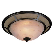Flush-Mount Ceiling Light, Bronze with Gold Accents