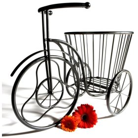 Strathwood Bike-Shaped Iron Garden Planter with Java Black Finish