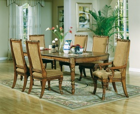 Grand Empire Hardwood Rectangular Leg Dining Room Table