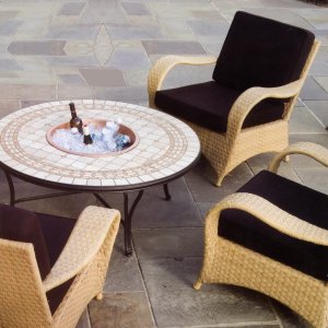 Hand-Set Mosaic Fire Pit Table