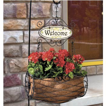 “Welcome” Hanging Planter