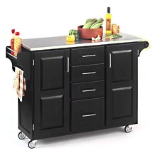 Home Styles Large Kitchen Cart, Black