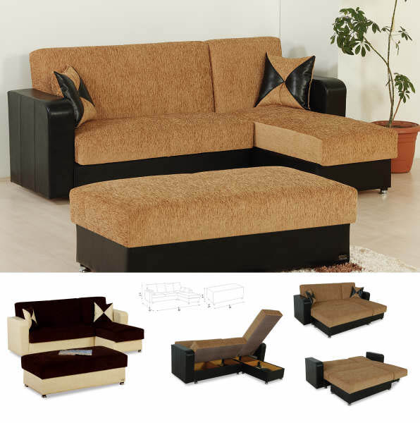 Keope Modern fabric sectional sofa bed