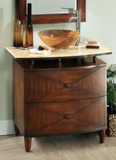 Kyoto Single Sink Cabinet with Honey Solid Marble Top