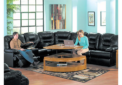Mecca Black Leather 4 Pc Livingroom