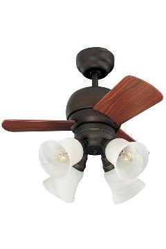 Micro Twenty-Four Ceiling Fan with Light and Teak Blades