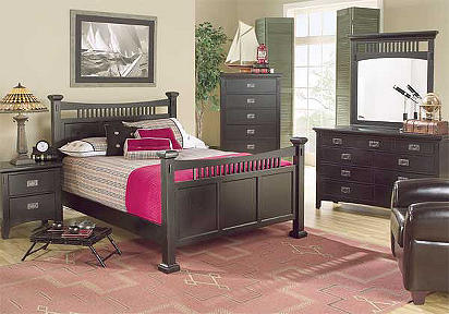Mission Black 4 Pc Full Panel Guest Bedroom