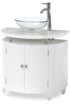 Moderna Half-Moon Sink Cabinet with White Granite Top