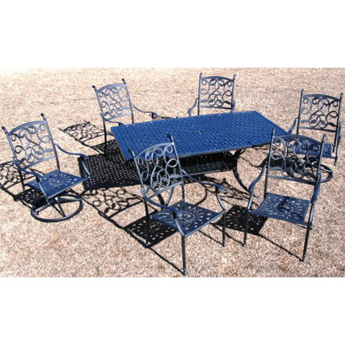 Santa Monica 7 Piece Outdoor Furniture Set with Rectangular Table