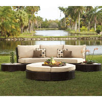 Outdoor Wicker Sofa Sectional with Ottoman