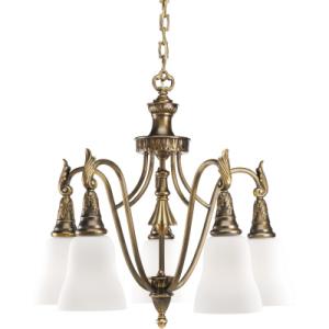 Progress Lighting Rittenhouse Square Collection Vintage Brass 5-Light Chandelier