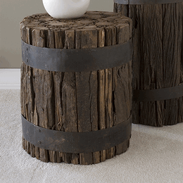 Reclaimed Wood Bundle Stool - 18″ Tall by Shiraleah