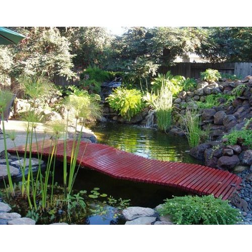 Redwood Stained Pine Opti Breeze Garden Bridge