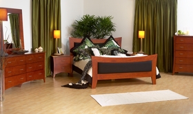 Rich Contemporary Cherry Full Queen Bedroom Furniture Set