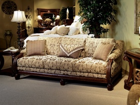 Rich European White Oak Upholstered Living Room Sofa