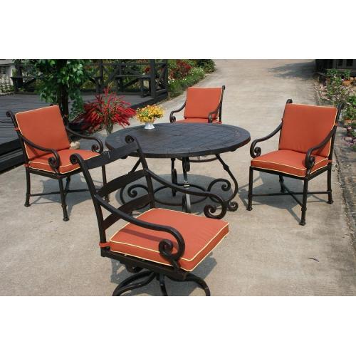 Round Cast Aluminum Dining Set