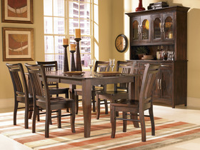 Satin Espresso Rectangular Dining Room Table Set