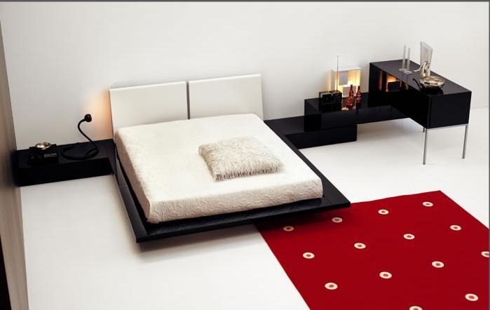 SMA Sound night 01 Modern italian bed in black lacquer