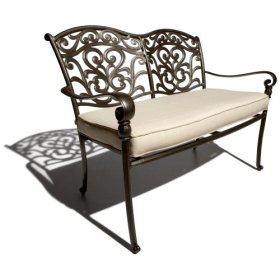 Thomas Cast Aluminum 2-Seater Loveseat with Cushion