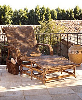 Toscana Micro-Cane All-Weather Wicker Outdoor Chaise Lounge