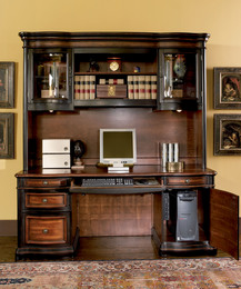 Traditional Credenza and Hutch Work Station