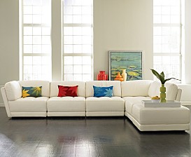 Vice Versa Modular Tufted-Leather Living Room Furniture Collection