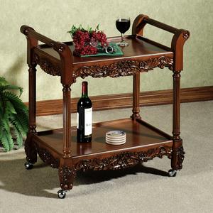 Victoriana Rolling Wood Serving Cart