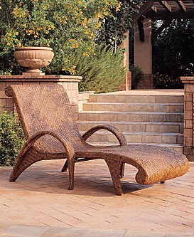 Villa Micro-Cane All-Weather Wicker Outdoor Chaise