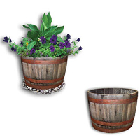 White Oak Whisky Barrel Planter