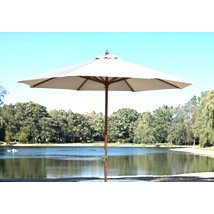 Wooden Market Umbrella Olefin Natural