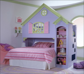 Youth Painted Doll House Bed
