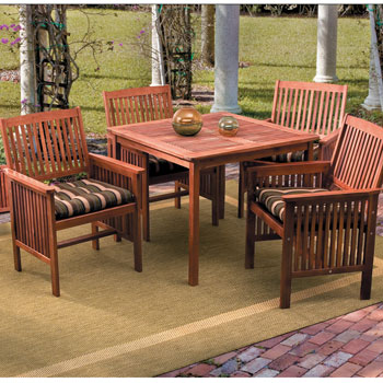Acacia Wood Square Table Outdoor Patio Set