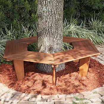 Acacia Wood Tree Bench