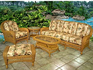 Sofa, Ottoman, Chair, 2 Tables