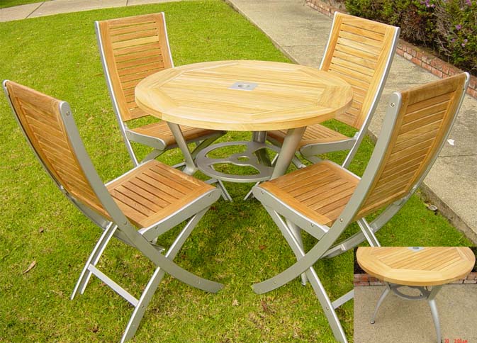 Aluminum Teak Set