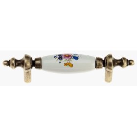 Amerock 14201FWB Pull with White Ceramic Insert