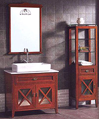 Aqualine Solid Cherry Wood Vanity Set