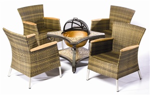 Arezzo Aviara Patio Firepit/Cooler Chat Group