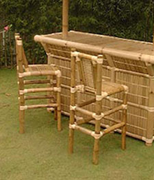 Bamboo Barstools with Backs - Natural