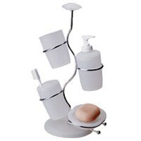 Bath Set Tree, White 4 Piece