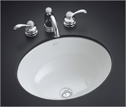 Bathroom Sink with Center Drain