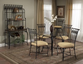 Black And Gold Highlighted Metal Glass Table Top Dinette Table Set