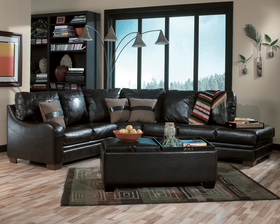 Brown Bicast Upholstered Sectional Sofa Set