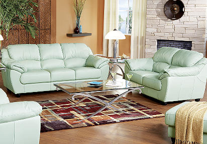 Caruso Mint Leather 6 Pc Livingroom