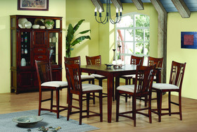 Cherry Oak Counter Height Table and Barstools Dining Room Set
