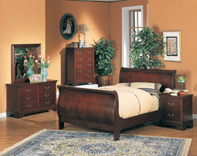 Classic Cherry Sleigh Bedroom Furniture Set